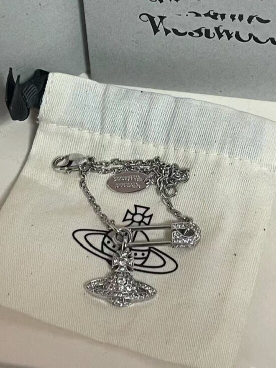 Vivienne Westwood Jewelry - Vivienne Westwood Silver Crystal Orb Drop Necklace